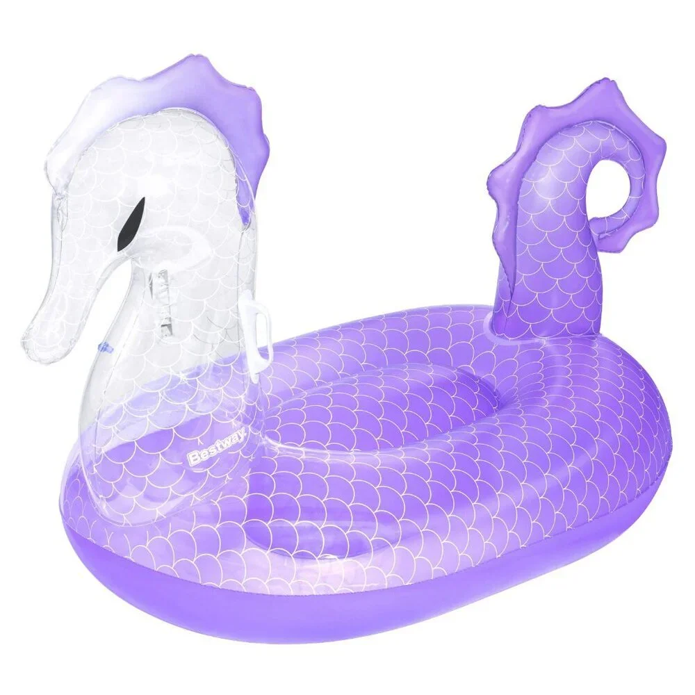 H2O GO! Royal Seahorse Ride-On Float Purple Pool Beach Inflatable 5ft